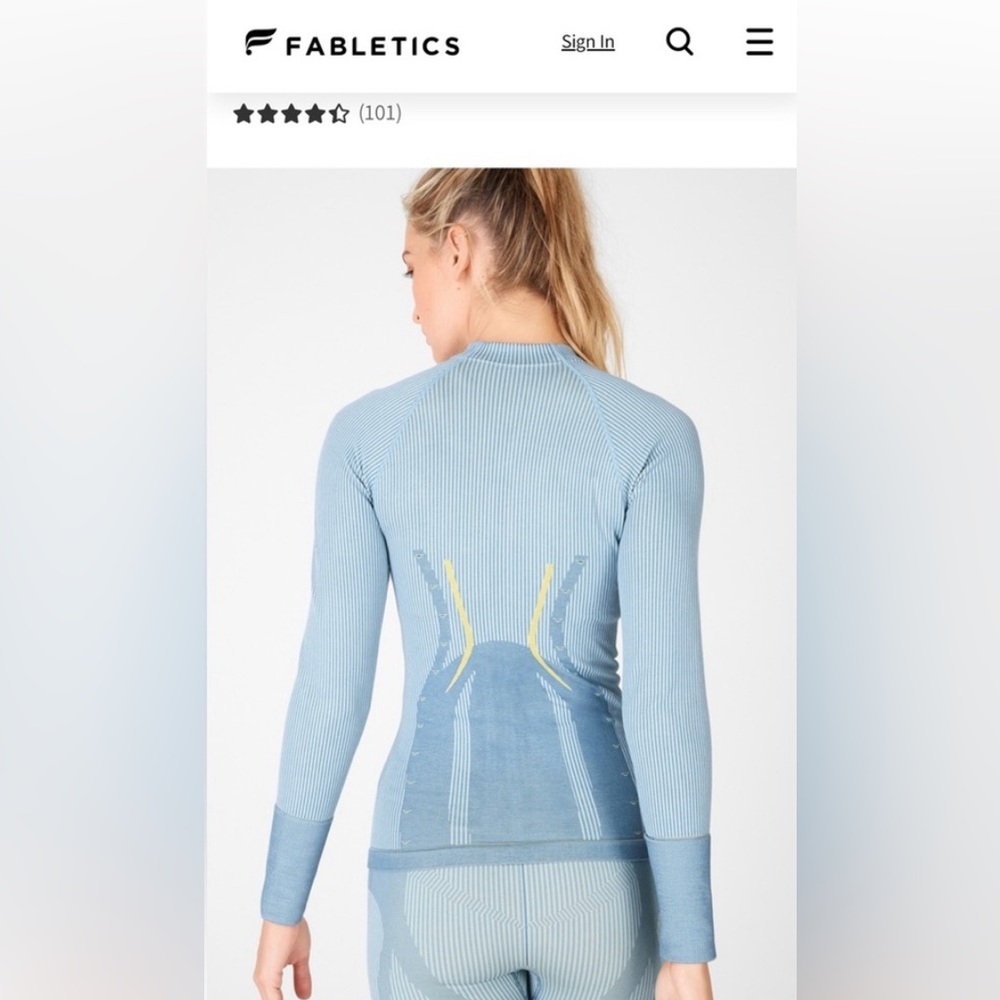 Fabletics Cassidy Seamless Jacket Blue Yellow S/M - image 1
